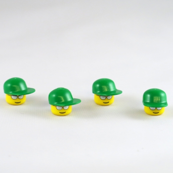 Sonnenbrille mit grünen Caps (4er Set)